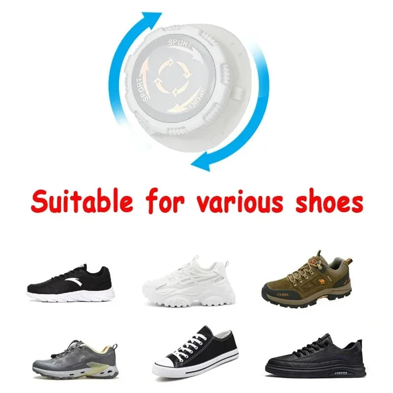 1pair Metal Wire Swivel Automatic Buckle Rope Sneaker ShoeLaces for