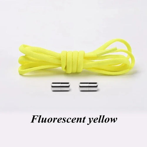 100cm Elastic No Tie Shoelaces Metal Lock Shoe Laces For Kids Adult