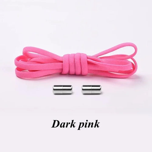 100cm Elastic No Tie Shoelaces Metal Lock Shoe Laces For Kids Adult