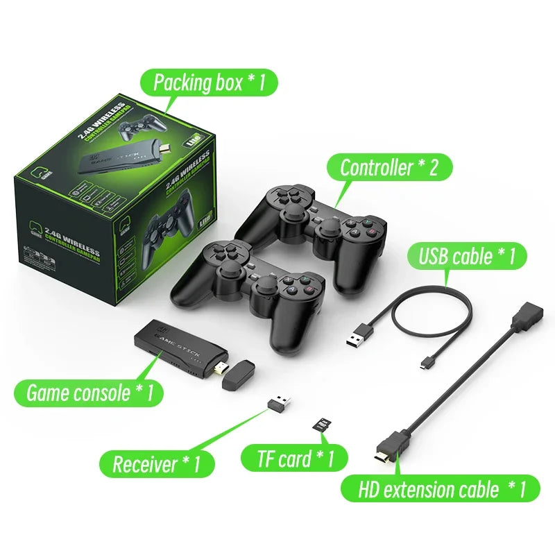 M8 Retro Video Game Console 4k 2.4G Wireless Console Game Stick 4k