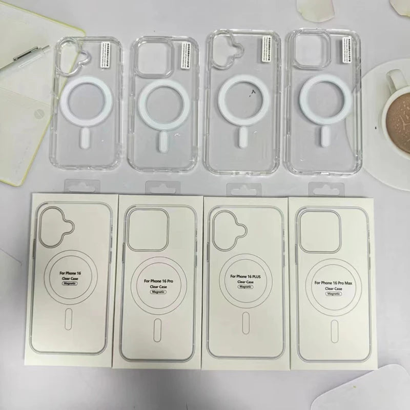 Acrylic Magnetic Case For iPhone 16 15 14 13 12 Pro Max Luxury Ultra