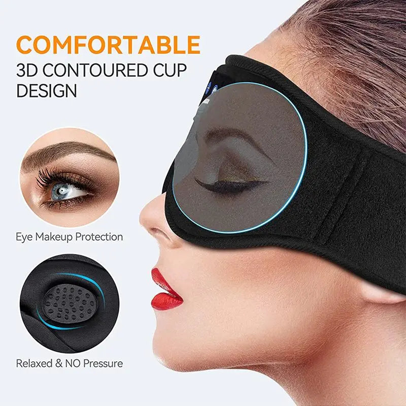 Bluetooth Sleeping Headphones 3D Eye Mask Wireless Air Travel 5.0
