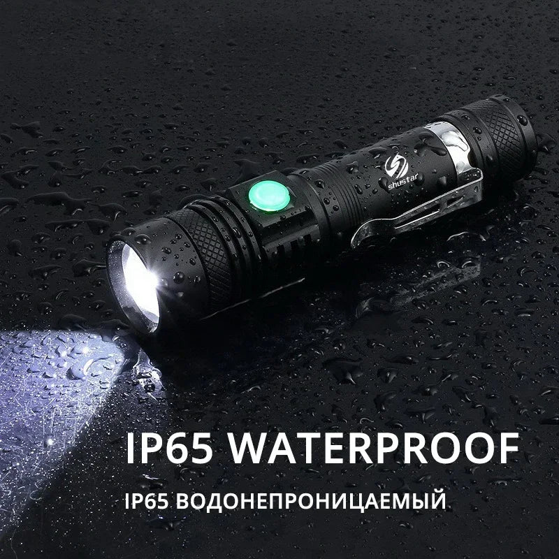 High Power Led Flashlights Zoomable Camping Torch With T6 LED Lamp