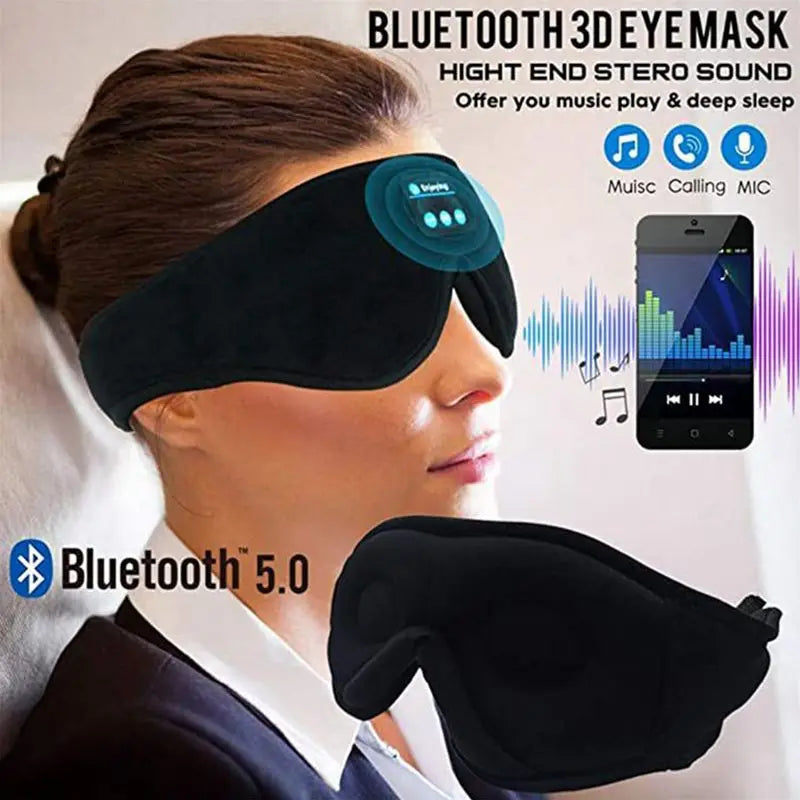 Bluetooth Sleeping Headphones 3D Eye Mask Wireless Air Travel 5.0