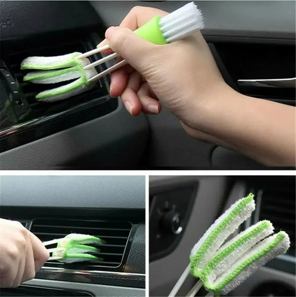 Automobile air conditioning outlet cleaning brush, multifunctional